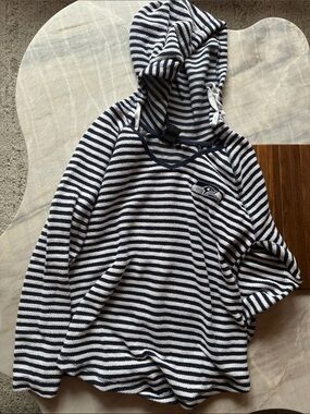 NFL  Black & White Striped Crewneck Hoodie